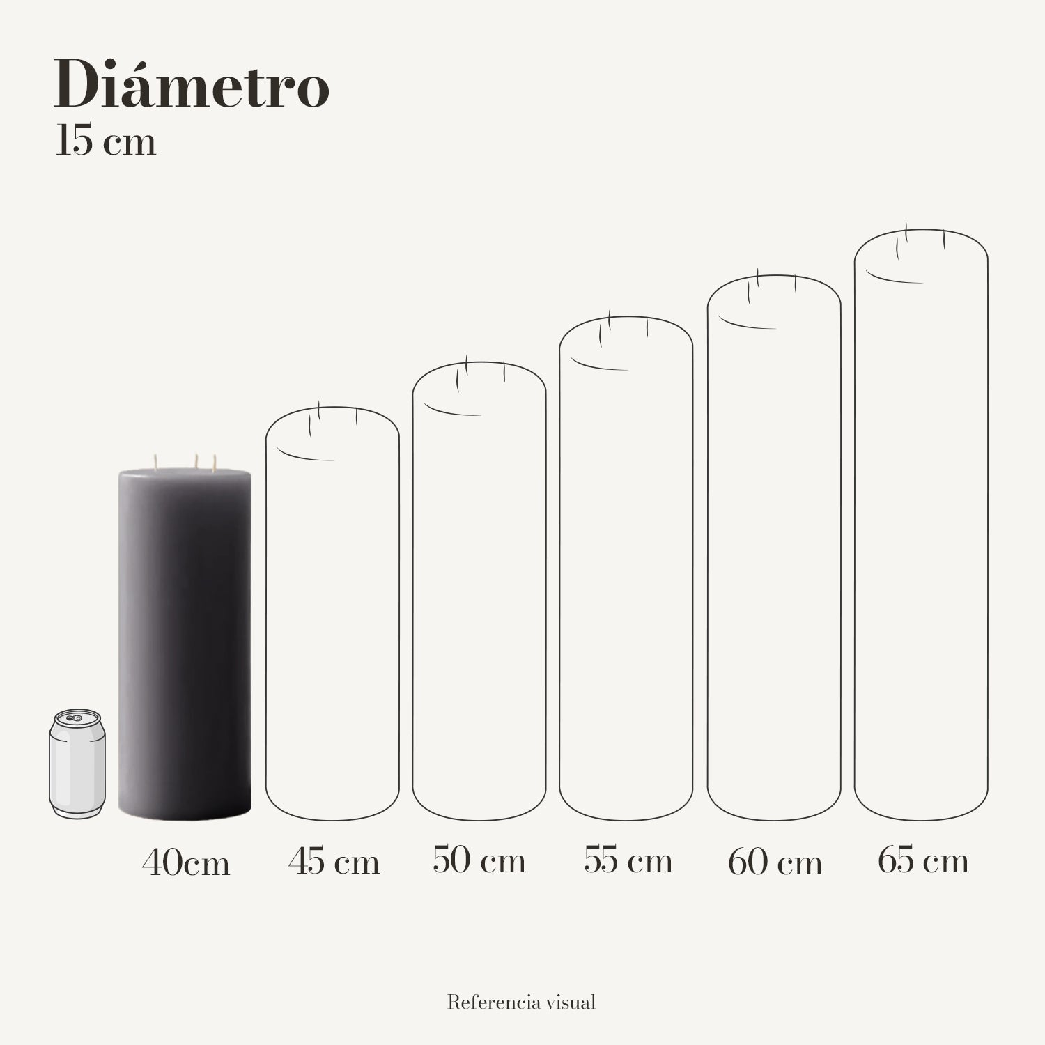 Cirio gris 15 cm diámetro - La Vela Amaltea