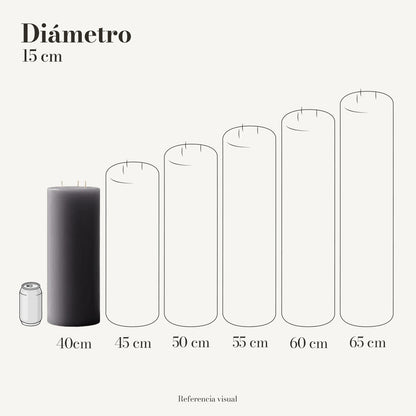 Cirio gris 15 cm diámetro - La Vela Amaltea