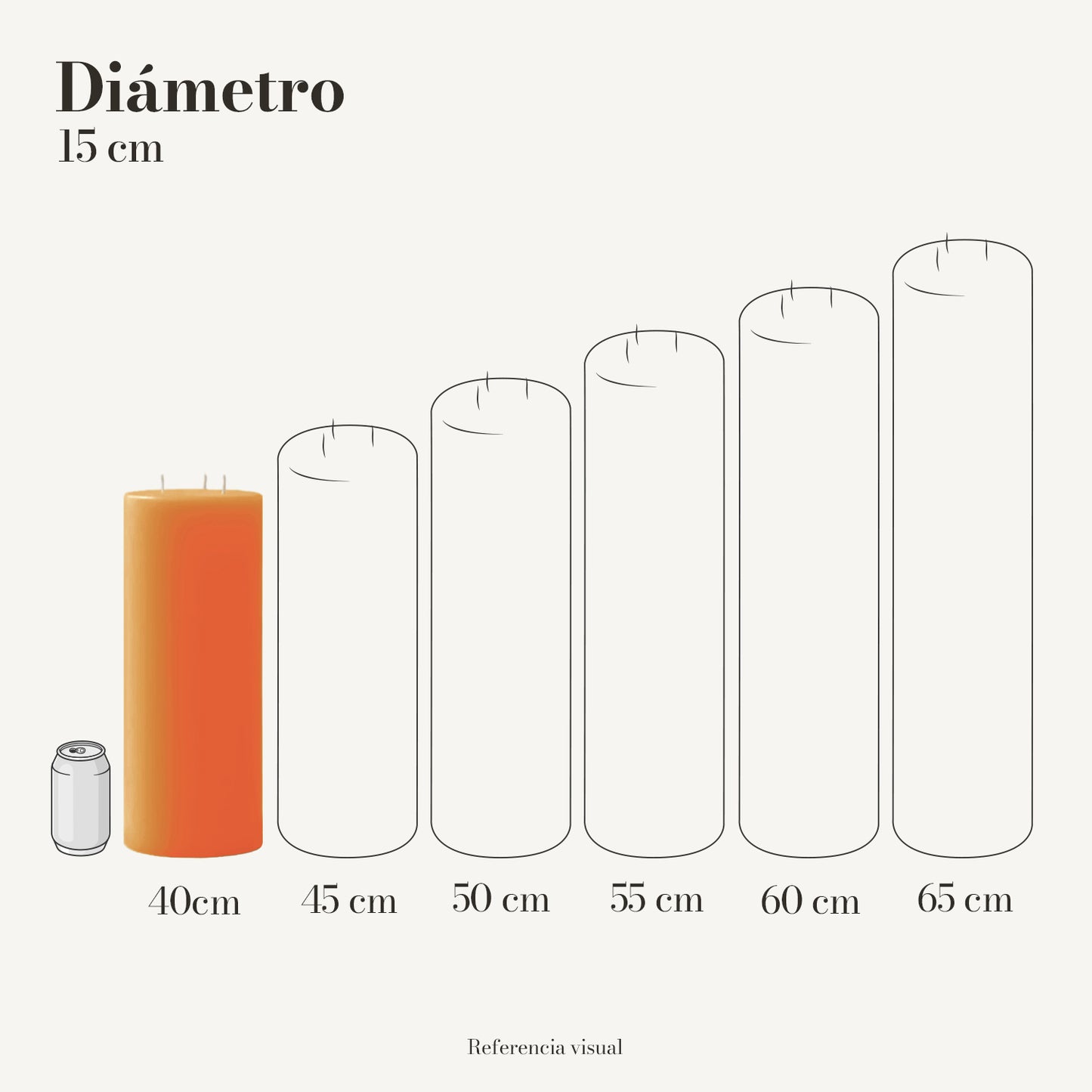 Cirio naranja 15 cm diámetro - La Vela Amaltea