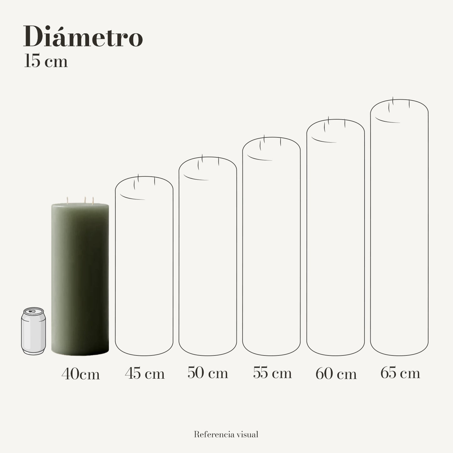 Cirio pistache 15 cm diámetro - La Vela Amaltea