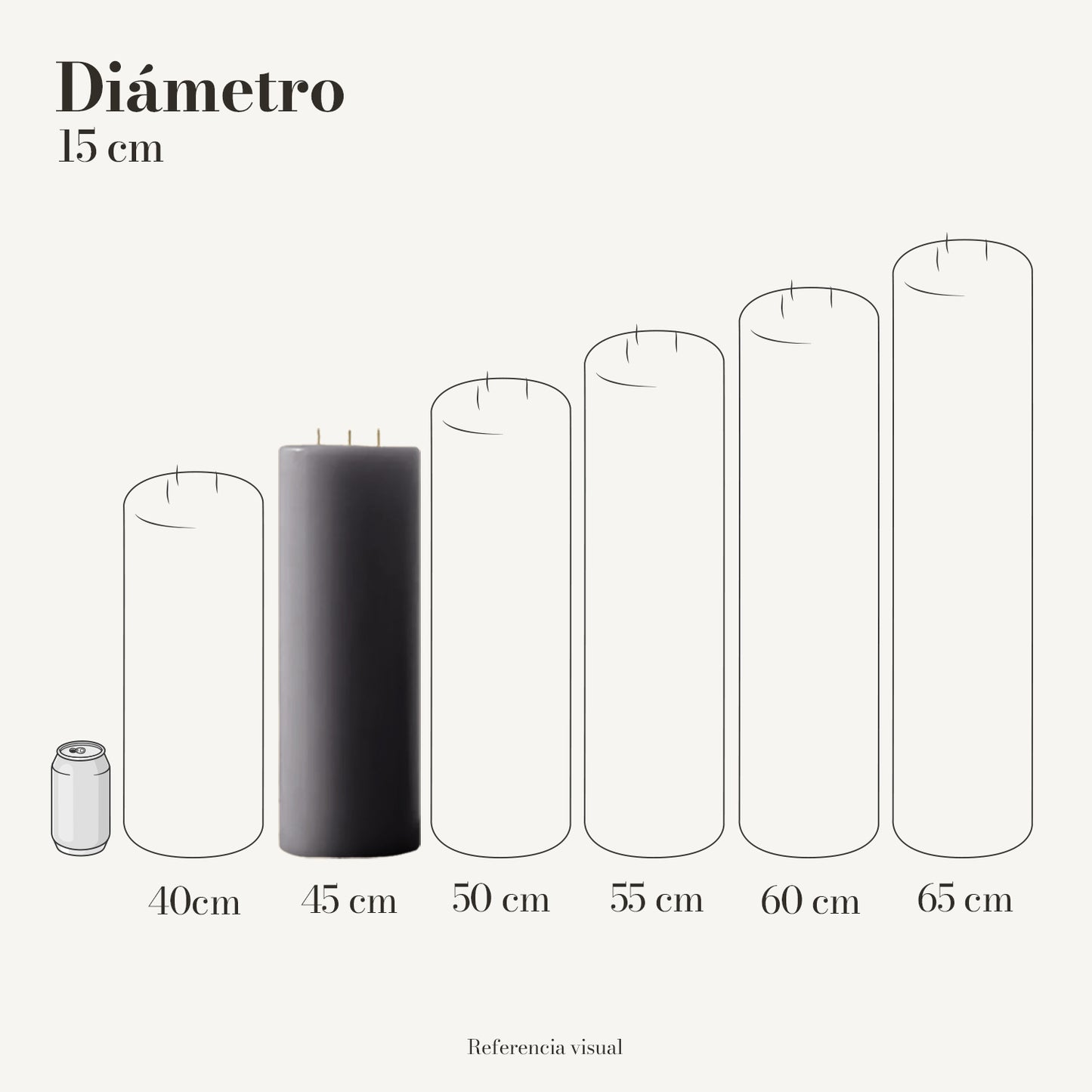 Cirio gris 15 cm diámetro - La Vela Amaltea