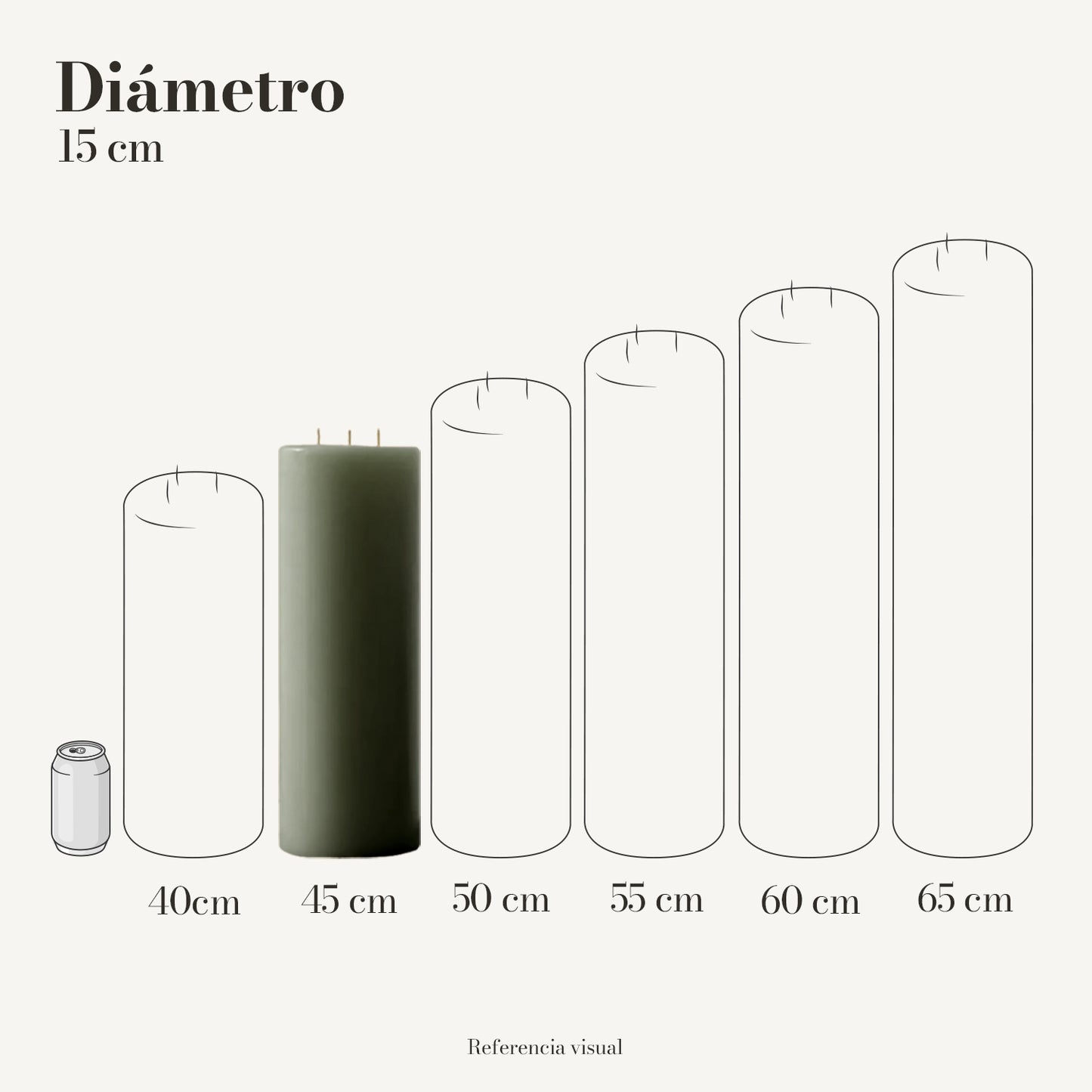 Cirio pistache 15 cm diámetro - La Vela Amaltea