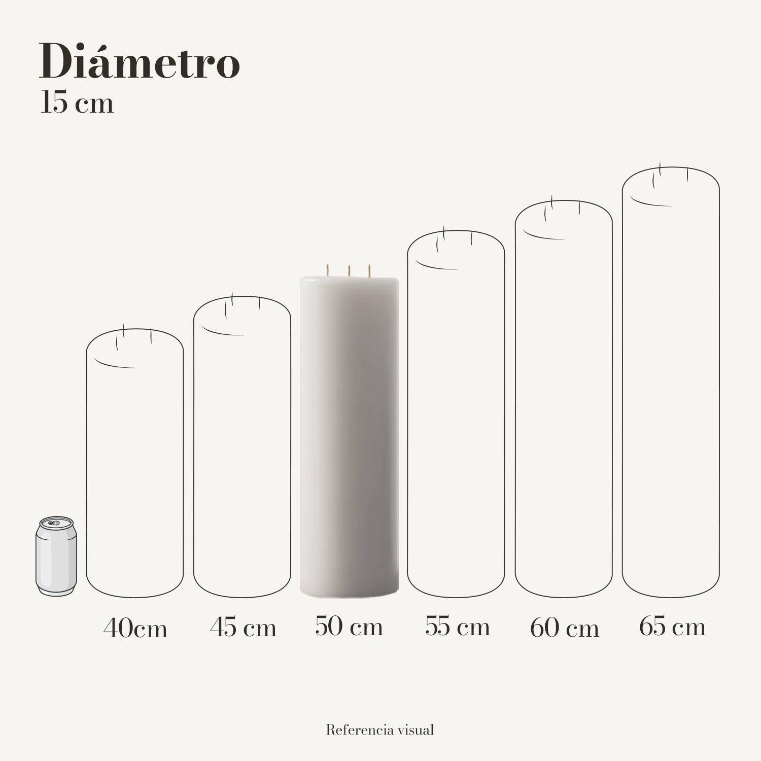 Cirio Blanco 15 cm 50 cm