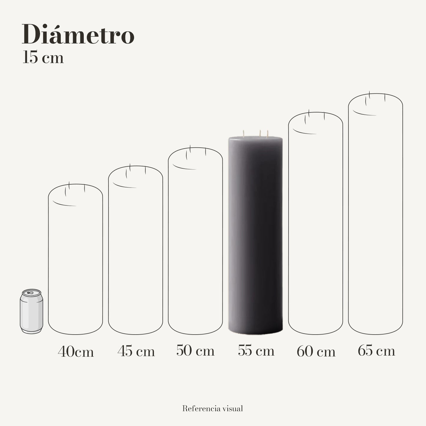 Cirio gris 15 cm diámetro - La Vela Amaltea