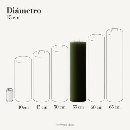 Cirio verde pino 15 cm diámetro - La Vela Amaltea