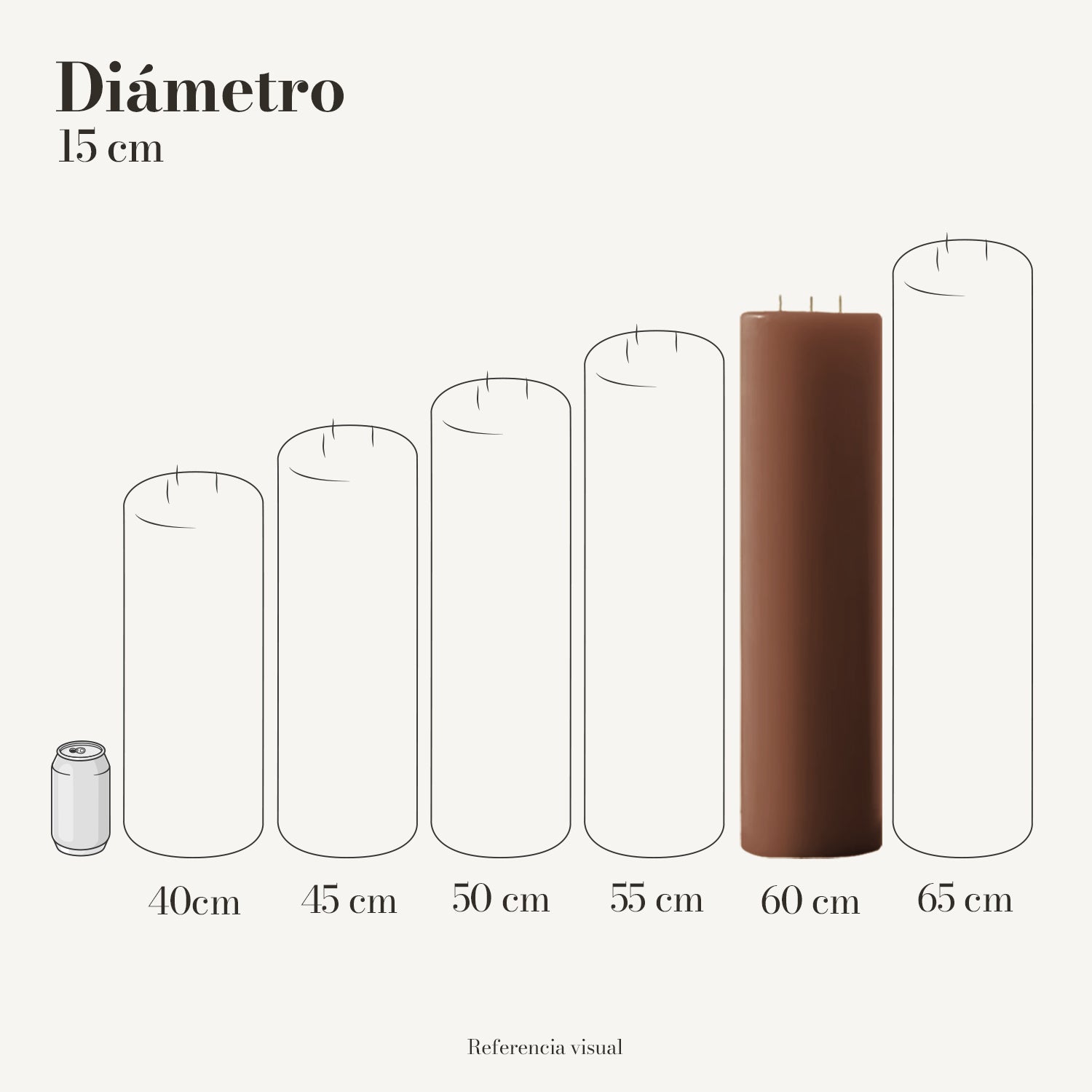 Cirio café claro 15 cm diámetro - La Vela Amaltea