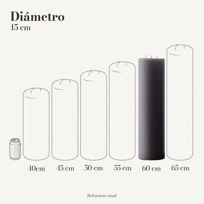 Cirio gris 15 cm diámetro - La Vela Amaltea