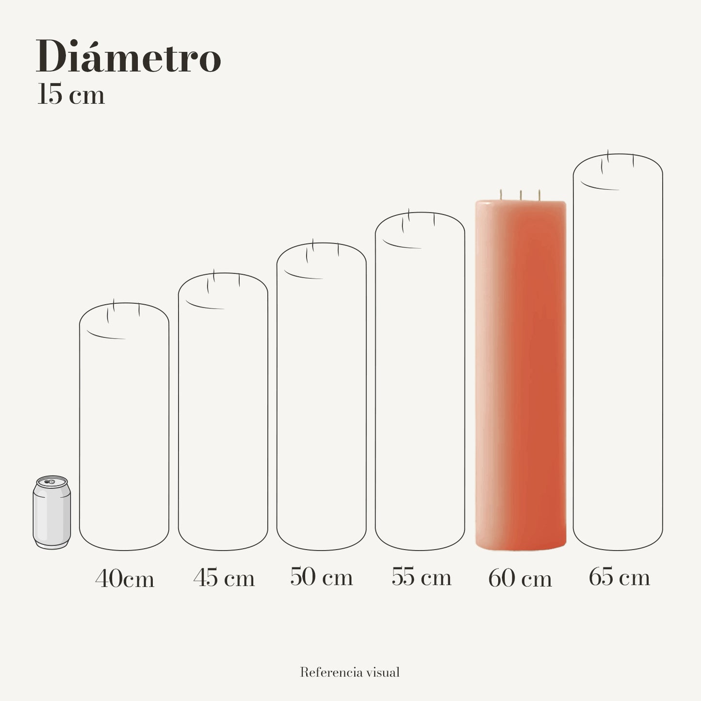 Cirio melón 15 cm diámetro - La Vela Amaltea