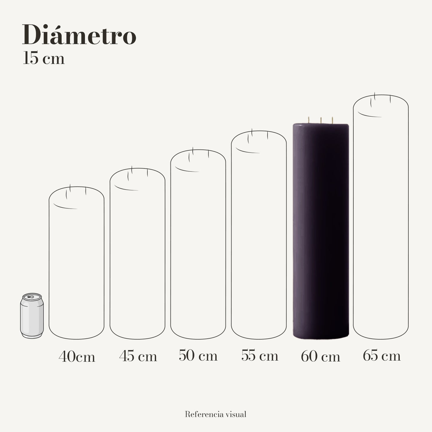 Cirio morado oscuro 15 cm diámetro - La Vela Amaltea