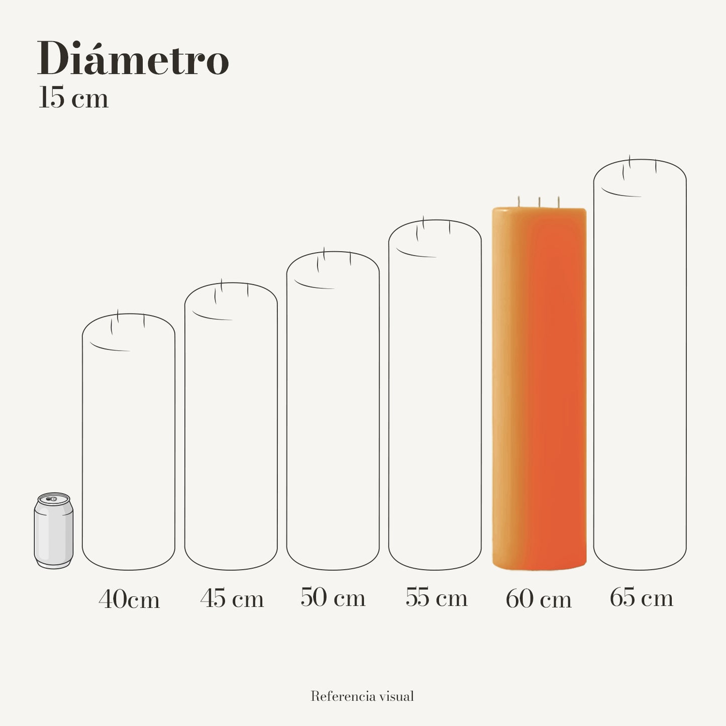 Cirio naranja 15 cm diámetro - La Vela Amaltea