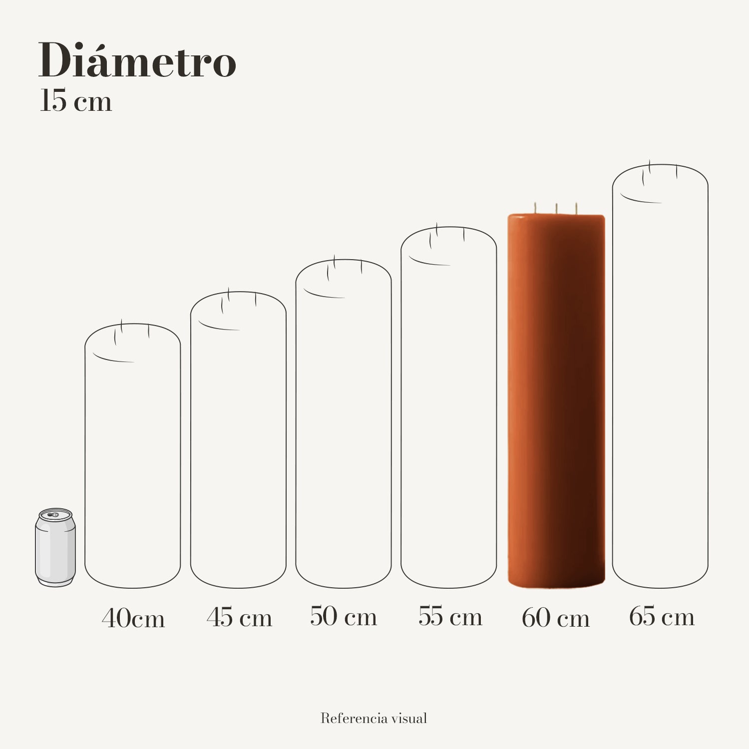 Cirio naranja ocre 15 cm diámetro - La Vela Amaltea