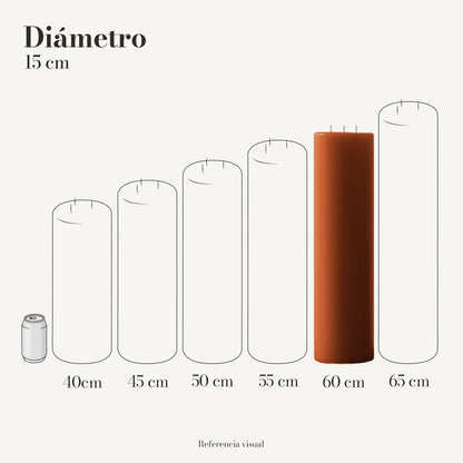 Cirio naranja ocre 15 cm diámetro - La Vela Amaltea