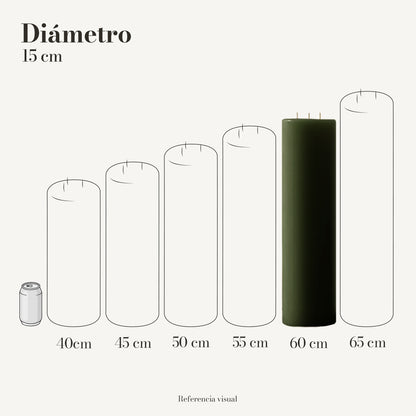 Cirio verde pino 15 cm diámetro - La Vela Amaltea