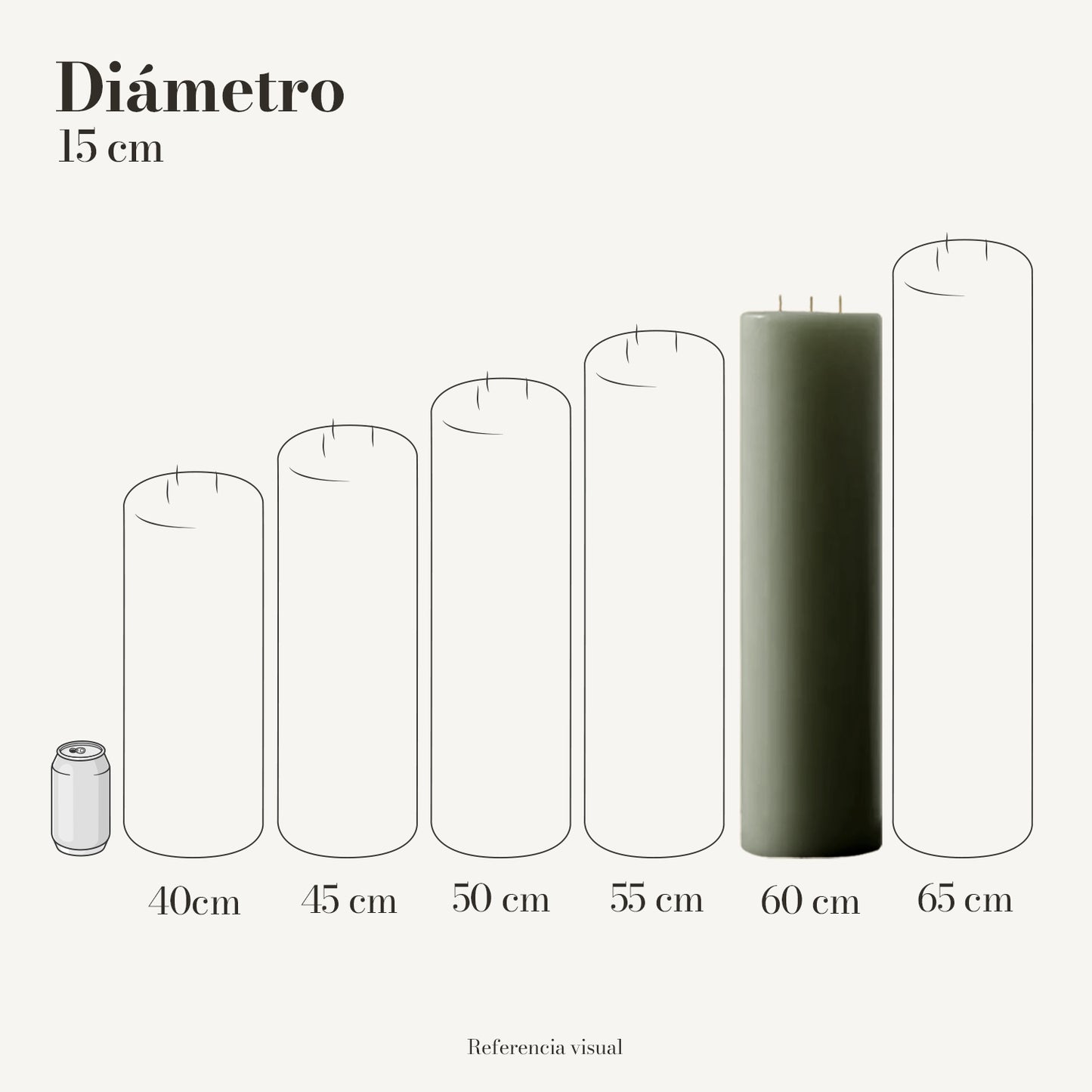 Cirio pistache 15 cm diámetro - La Vela Amaltea