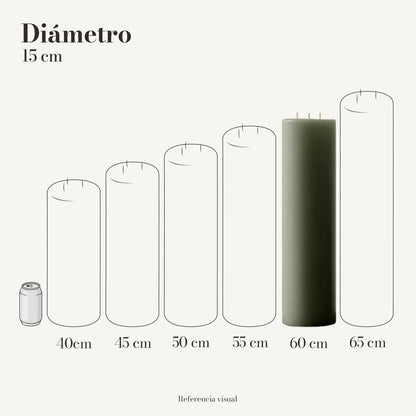 Cirio pistache 15 cm diámetro - La Vela Amaltea