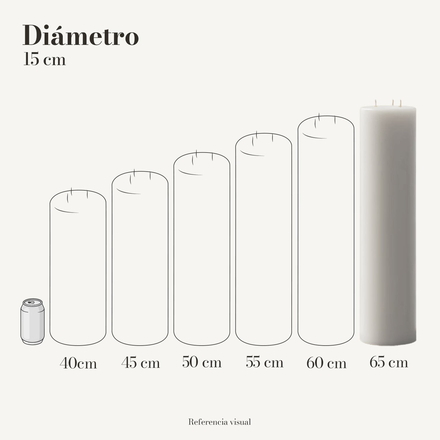 Cirio blanco 15 cm diámetro - La Vela Amaltea