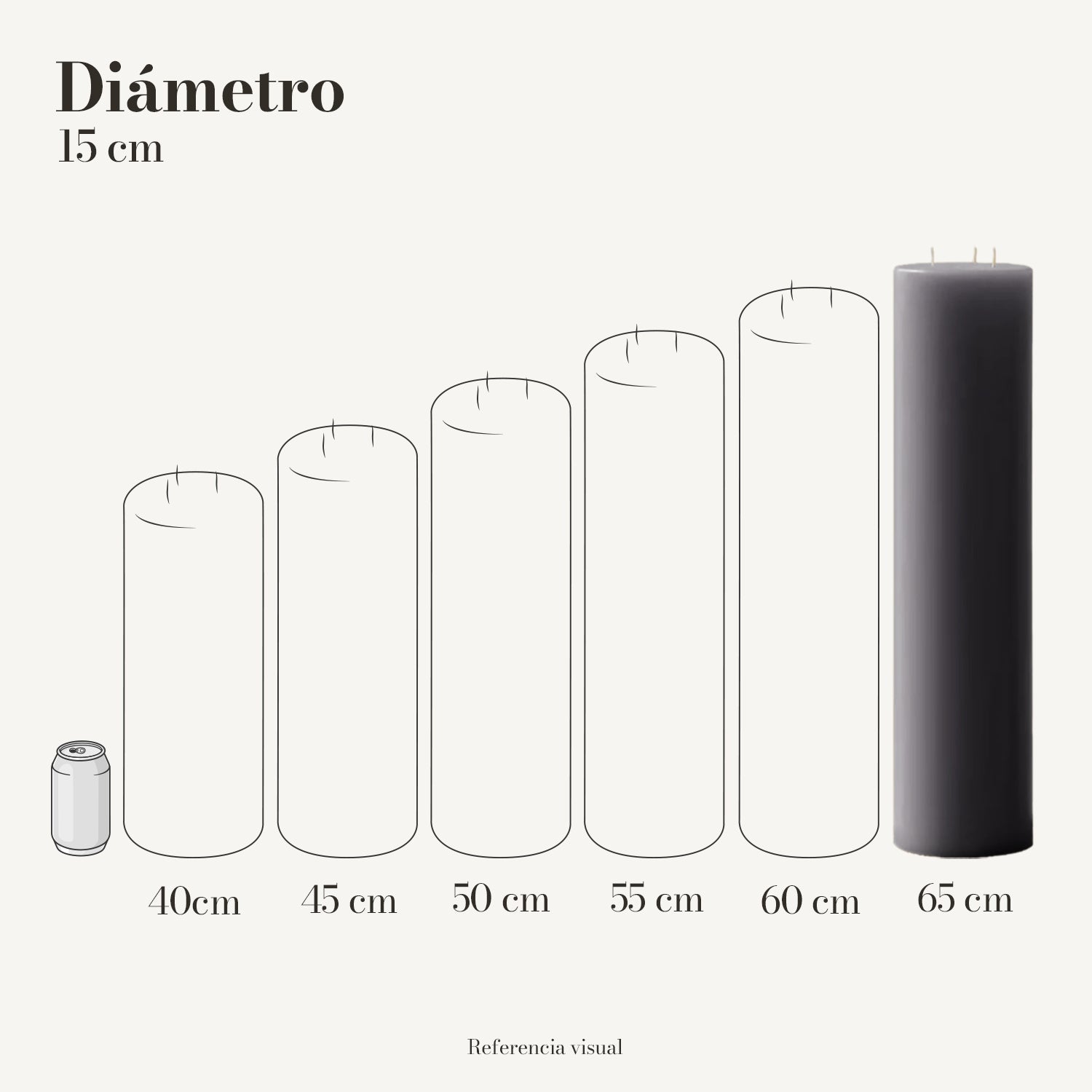 Cirio gris 15 cm diámetro - La Vela Amaltea