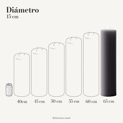 Cirio gris 15 cm diámetro - La Vela Amaltea