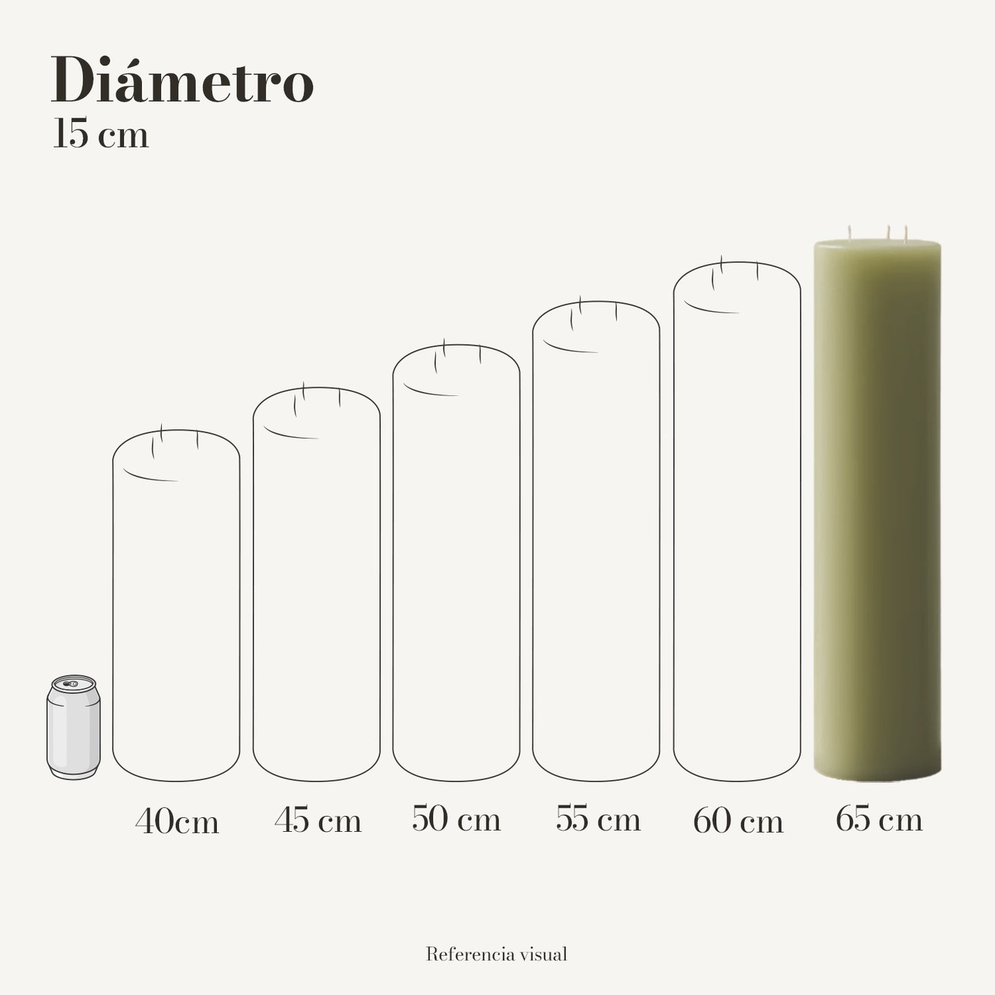 Cirio verde limón 15 cm diámetro - La Vela Amaltea