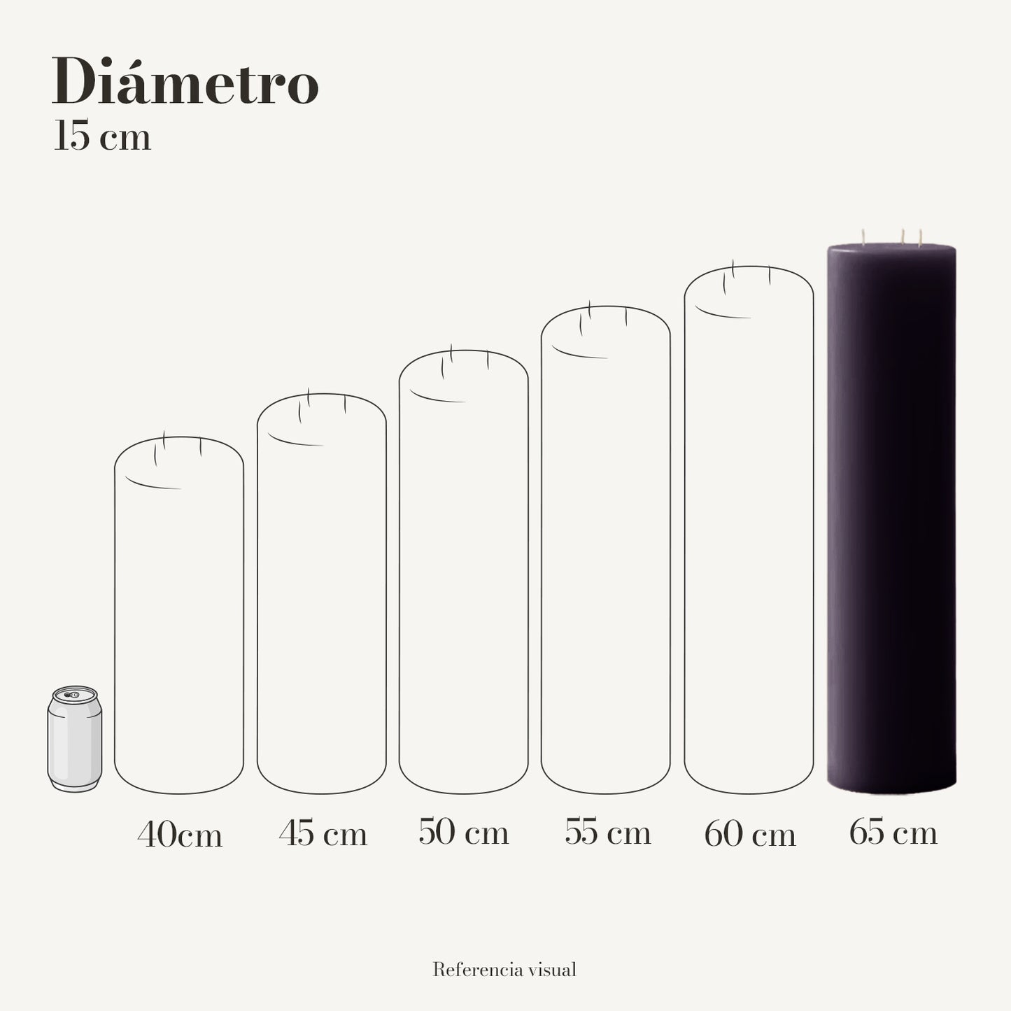 Cirio morado oscuro 15 cm diámetro - La Vela Amaltea