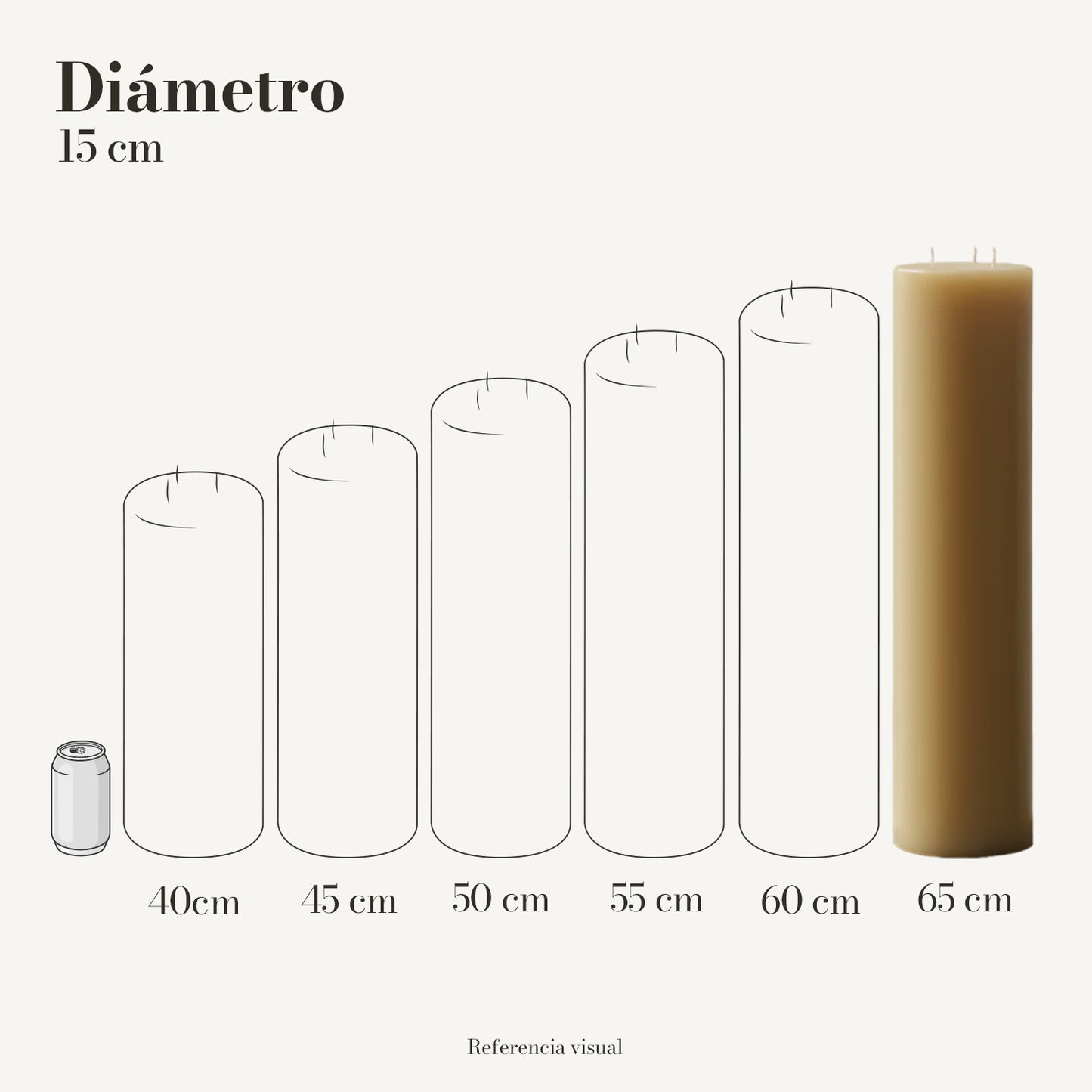 Cirio natural 15 cm diámetro - La Vela Amaltea