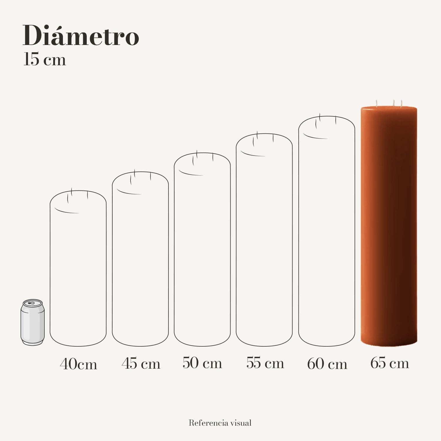 Cirio naranja ocre 15 cm diámetro - La Vela Amaltea