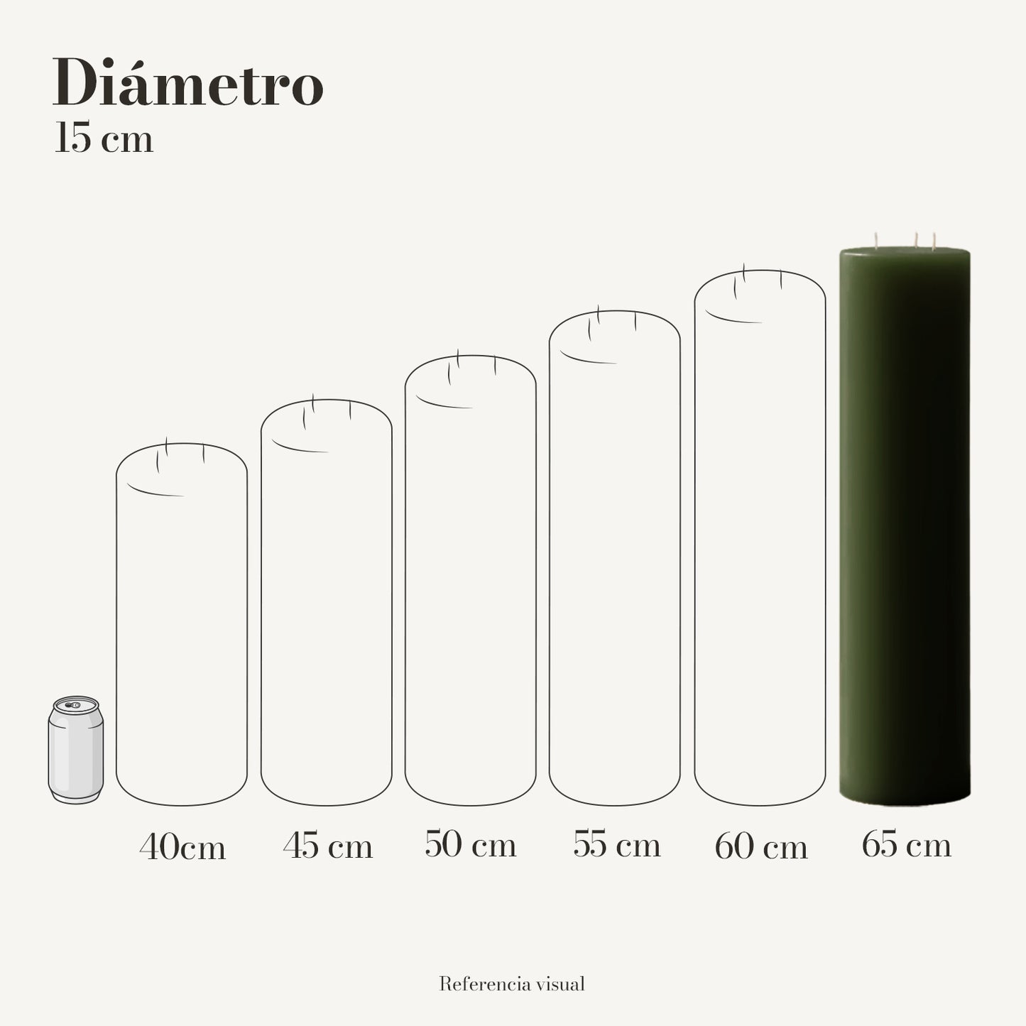 Cirio verde pino 15 cm diámetro - La Vela Amaltea