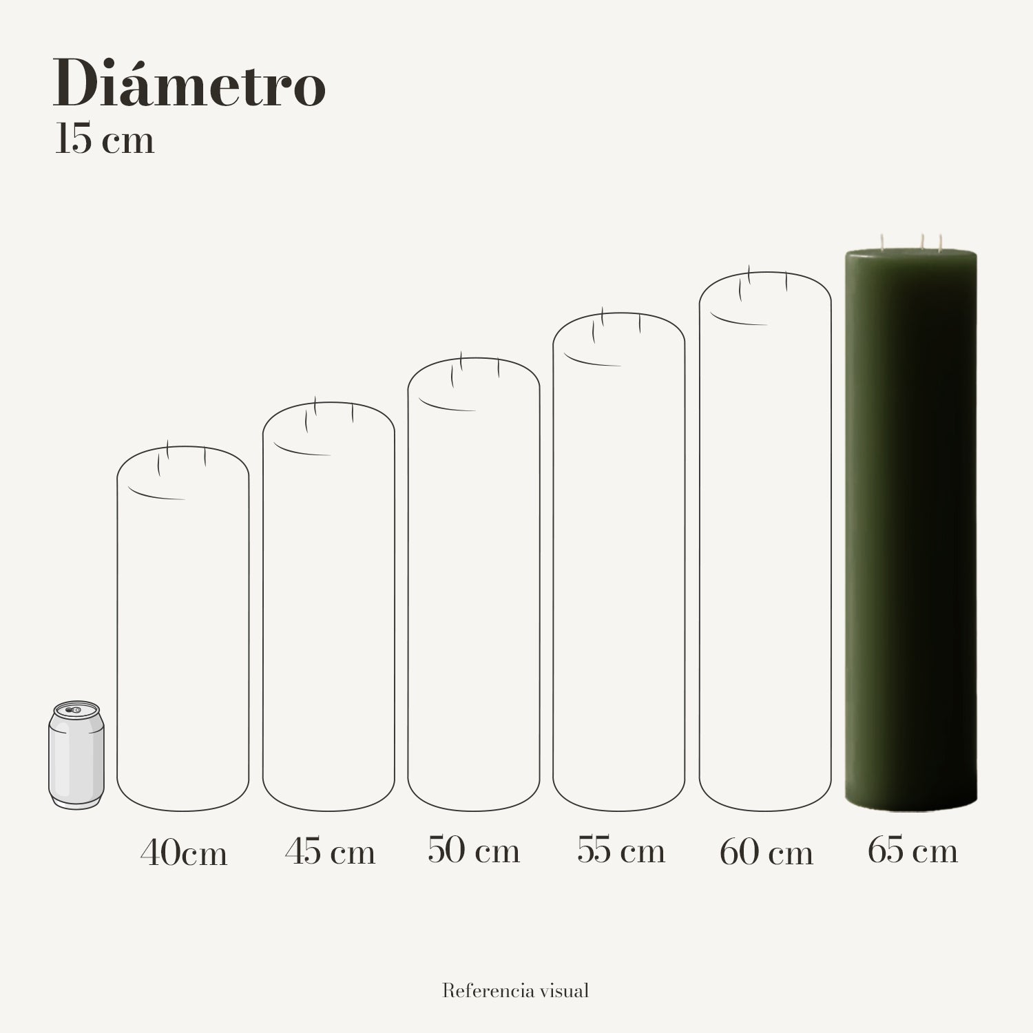 Cirio verde pino 15 cm diámetro - La Vela Amaltea