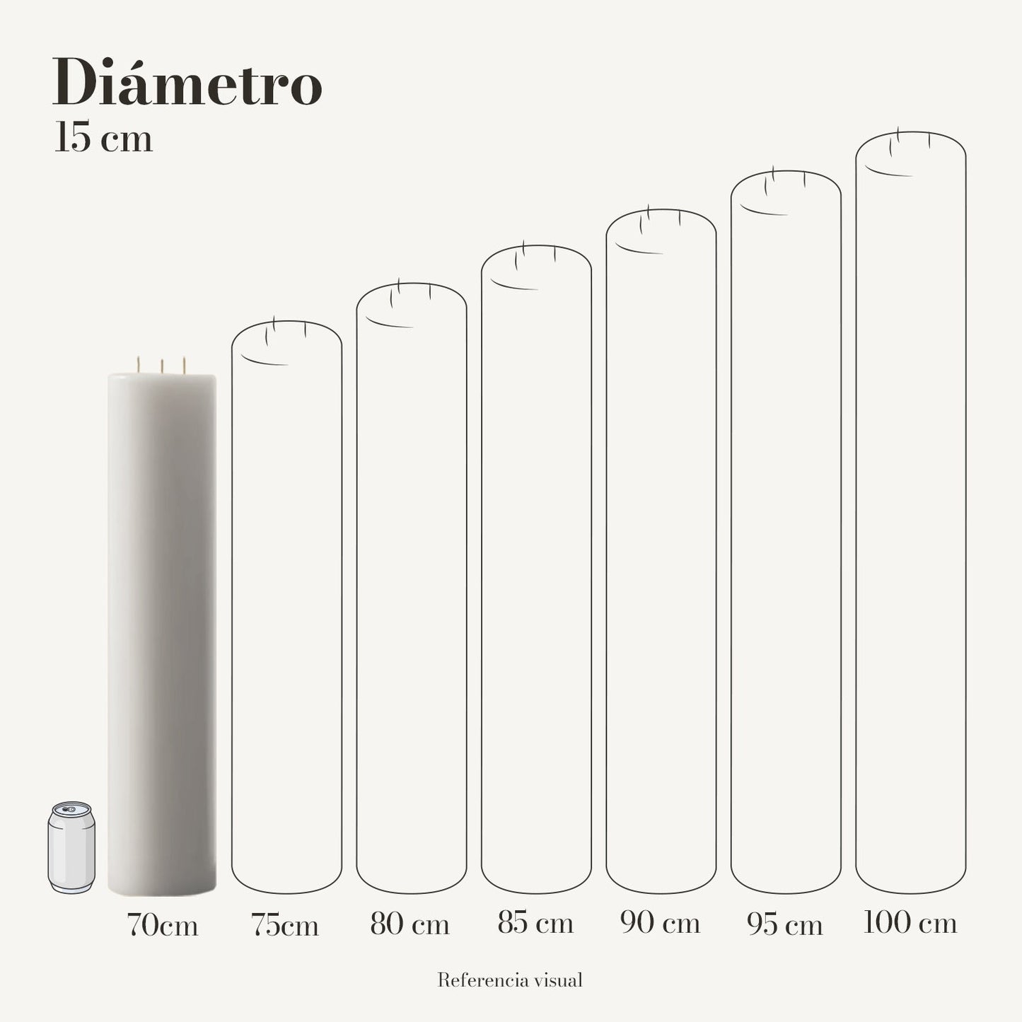 Cirio Blanco 15 cm 70 cm