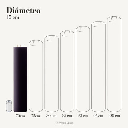 Cirio Morado Oscuro 15 cm 70 cm