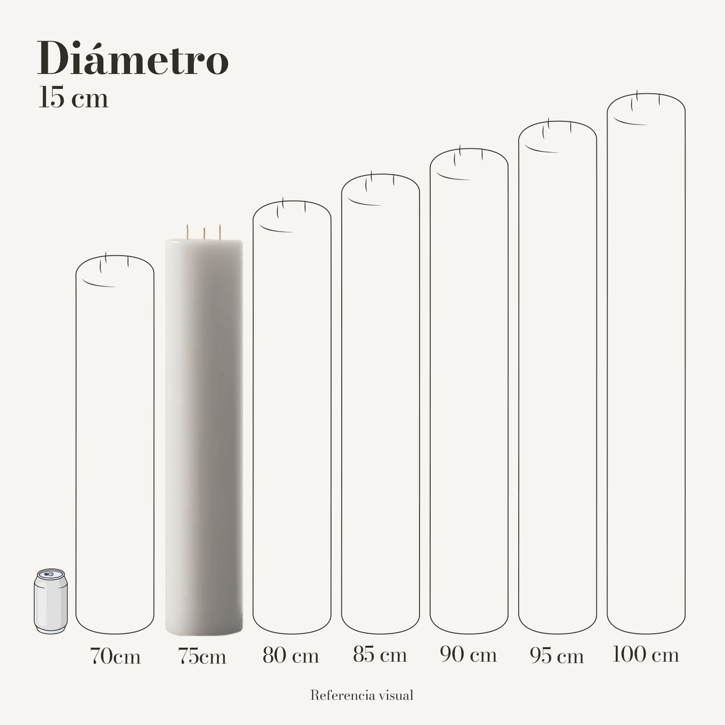 Cirio blanco 15 cm diámetro - La Vela Amaltea