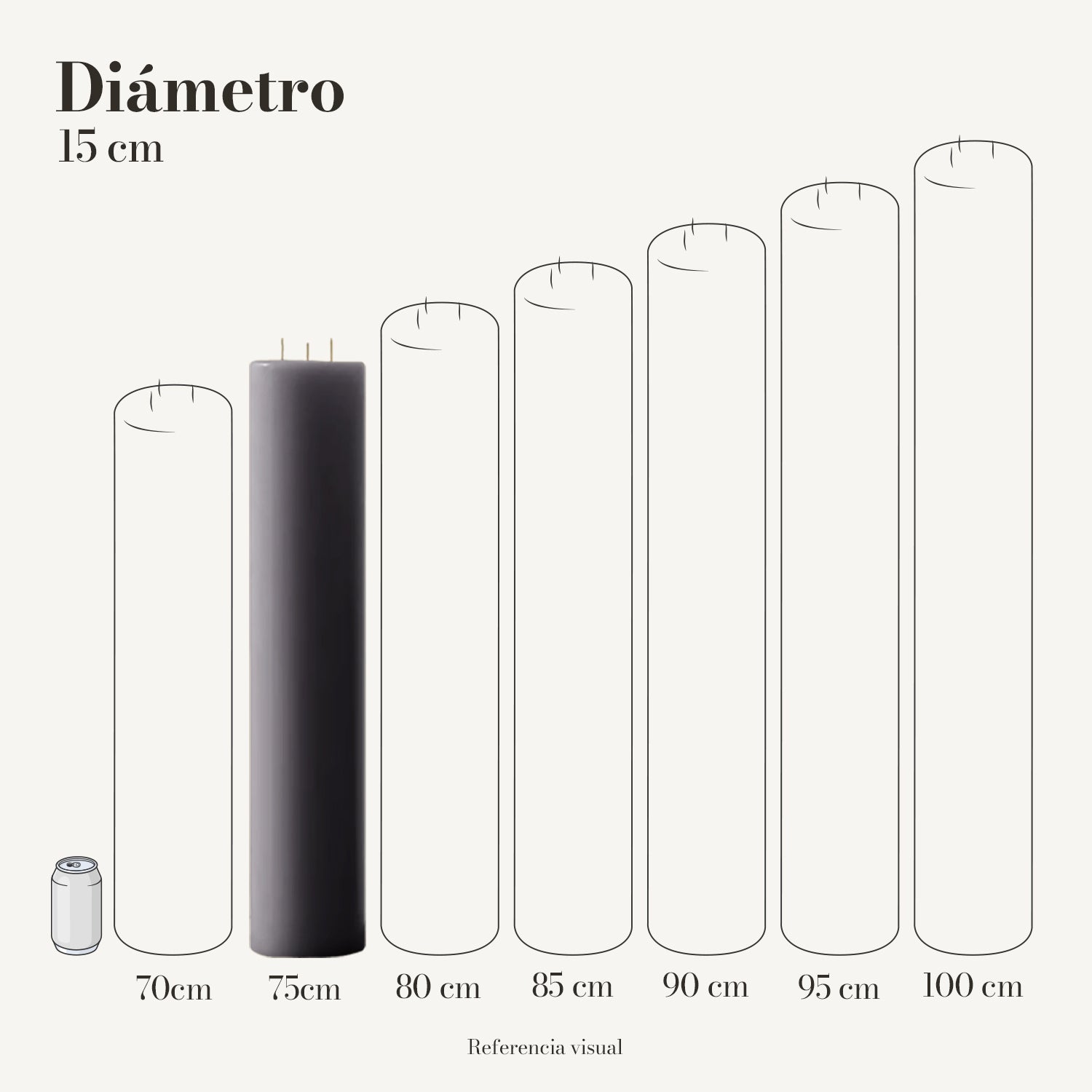 Cirio gris 15 cm diámetro - La Vela Amaltea