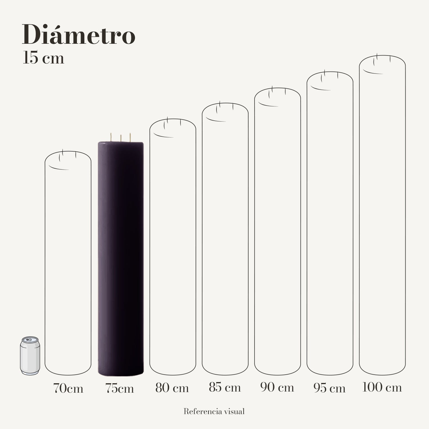 Cirio morado oscuro 15 cm diámetro - La Vela Amaltea