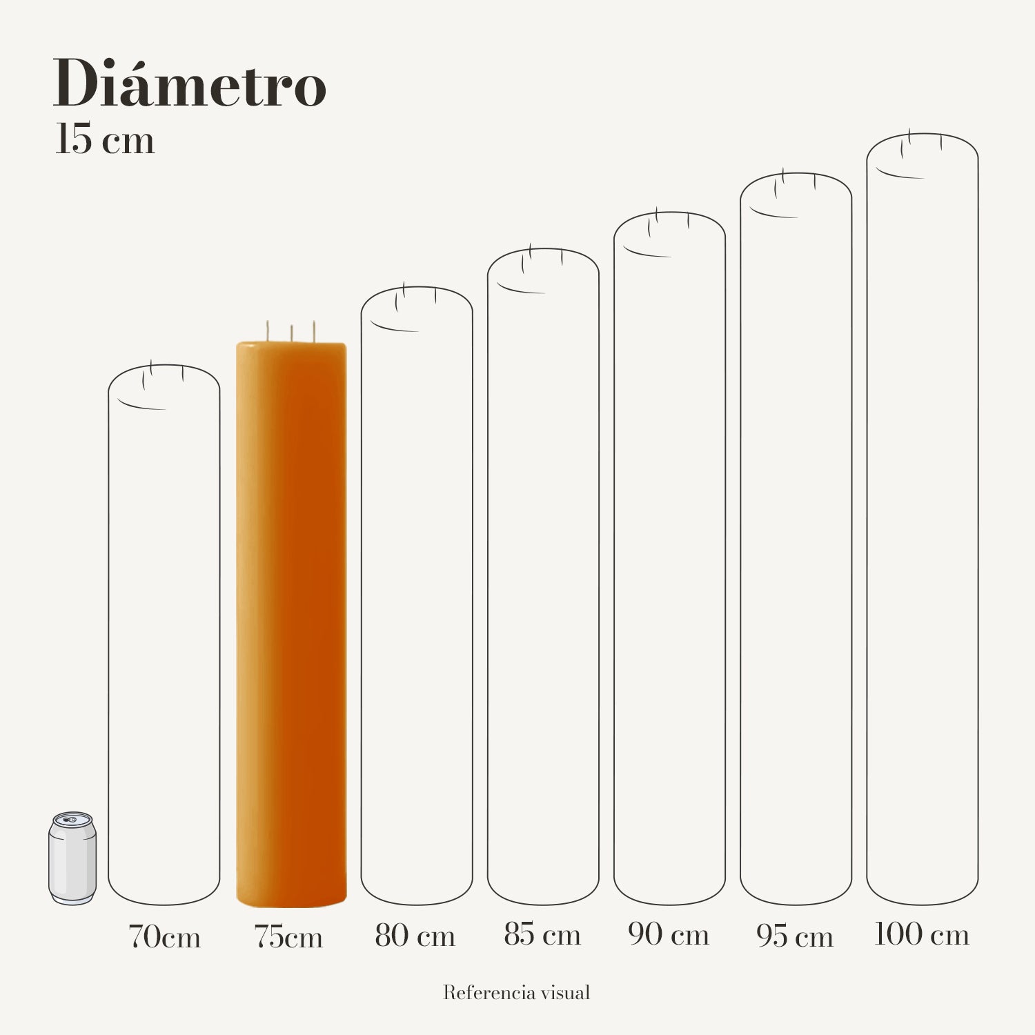 Cirio naranja 15 cm diámetro - La Vela Amaltea