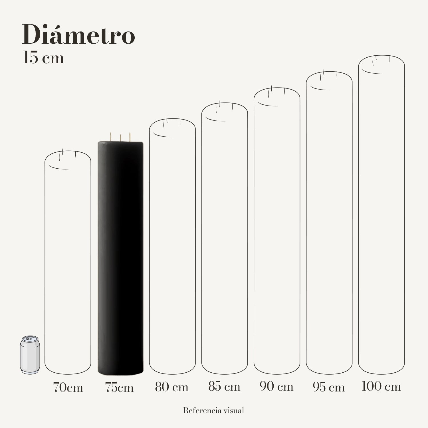Cirio negro 15 cm diámetro - La Vela Amaltea