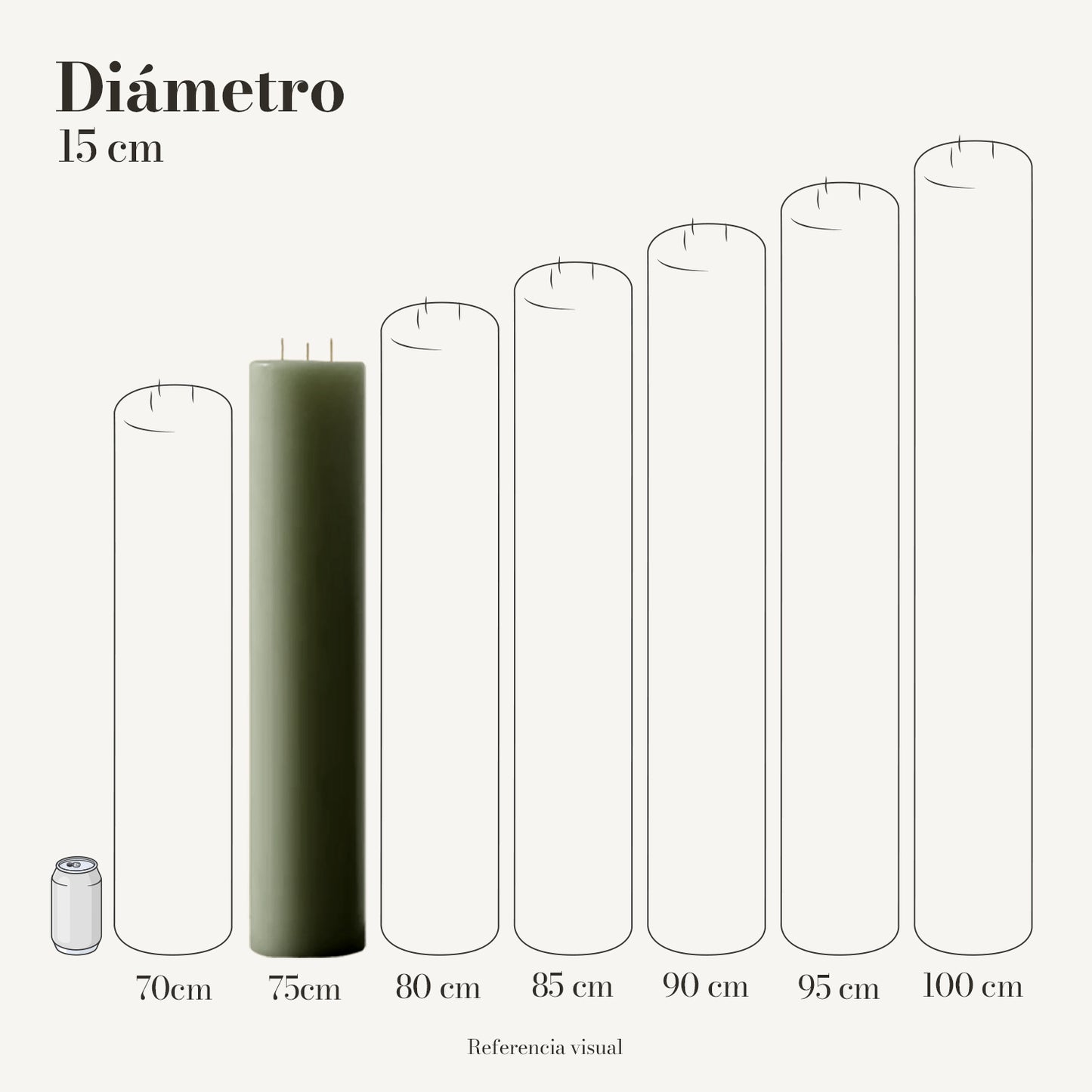 Cirio pistache 15 cm diámetro - La Vela Amaltea