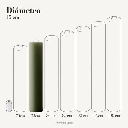 Cirio pistache 15 cm diámetro - La Vela Amaltea