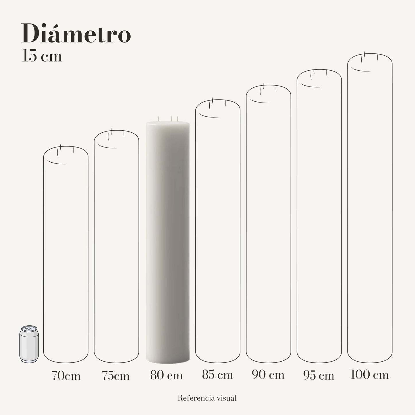 Cirio blanco 15 cm diámetro - La Vela Amaltea