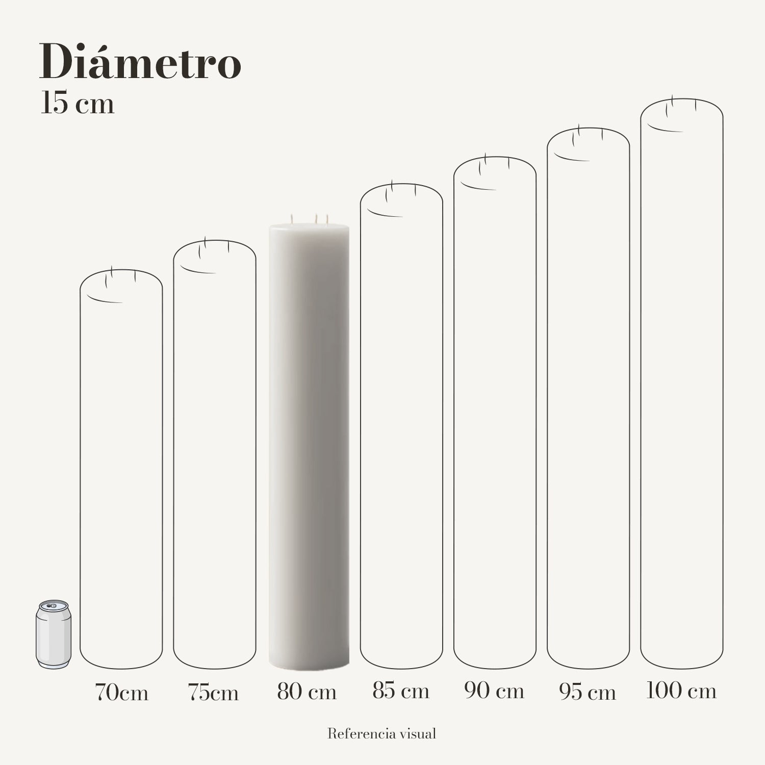 Cirio blanco 15 cm diámetro - La Vela Amaltea
