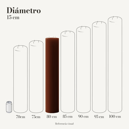 Cirio café oscuro 15 cm diámetro - La Vela Amaltea