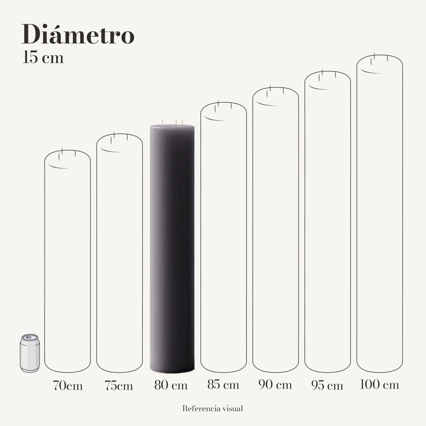 Cirio gris 15 cm diámetro - La Vela Amaltea