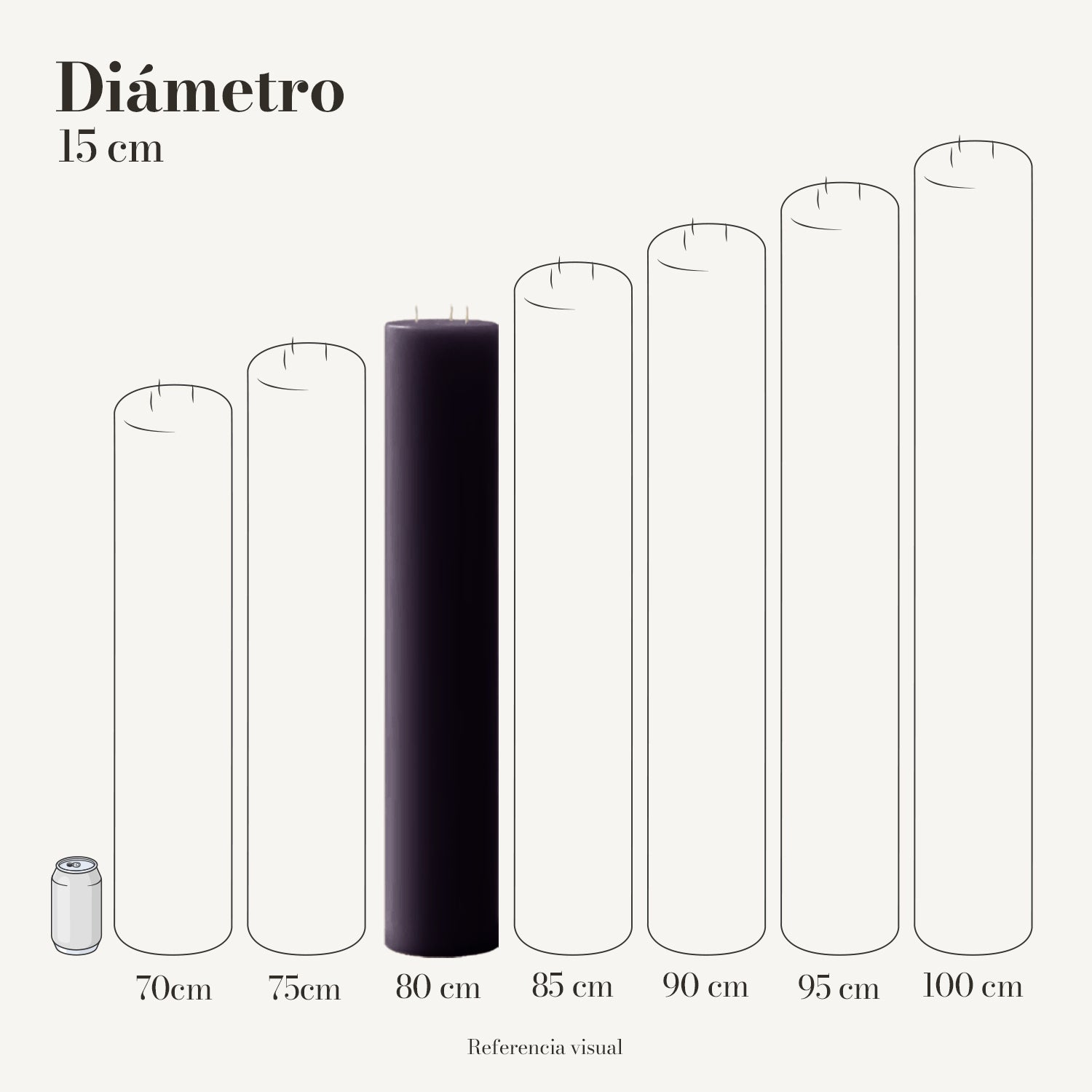 Cirio morado oscuro 15 cm diámetro - La Vela Amaltea