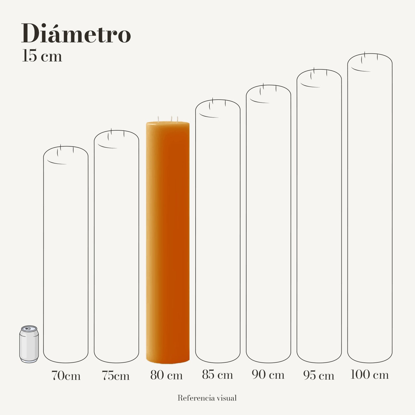 Cirio naranja 15 cm diámetro - La Vela Amaltea