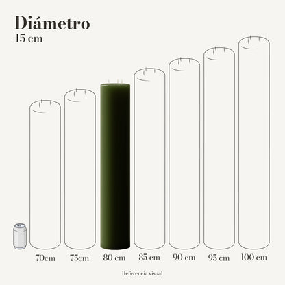 Cirio verde pino 15 cm diámetro - La Vela Amaltea