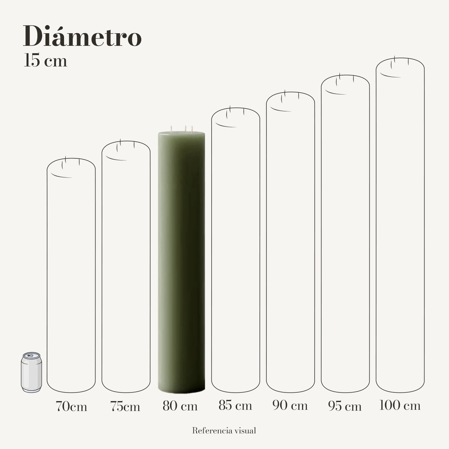Cirio pistache 15 cm diámetro - La Vela Amaltea