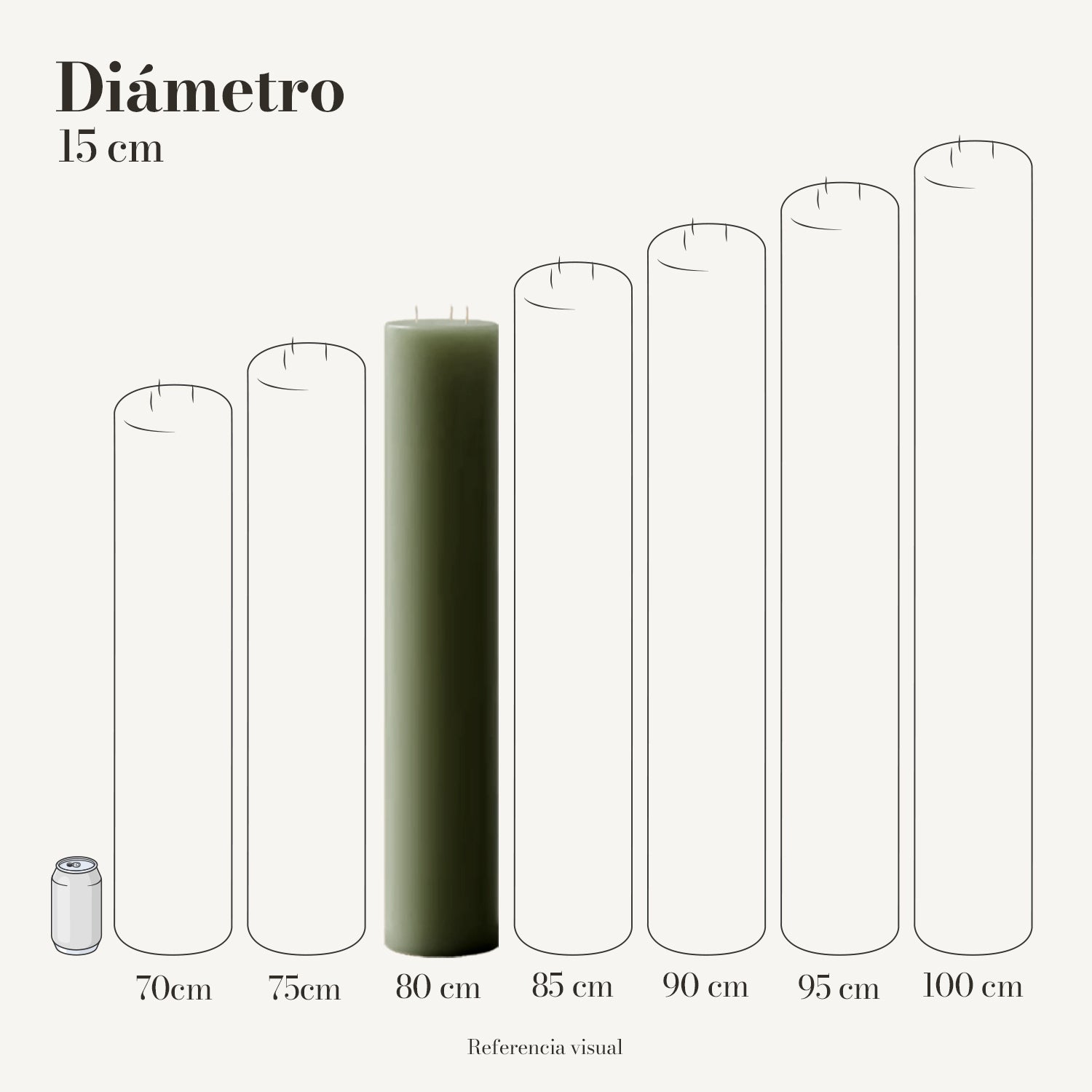 Cirio pistache 15 cm diámetro - La Vela Amaltea