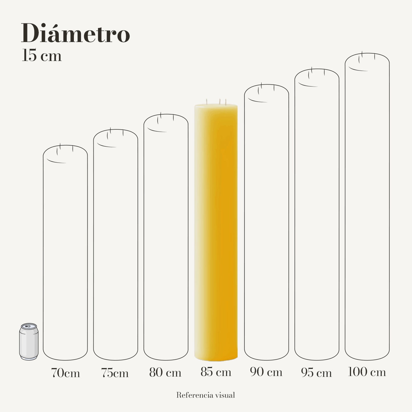 Cirio amarillo intenso 15 cm diámetro - La Vela Amaltea