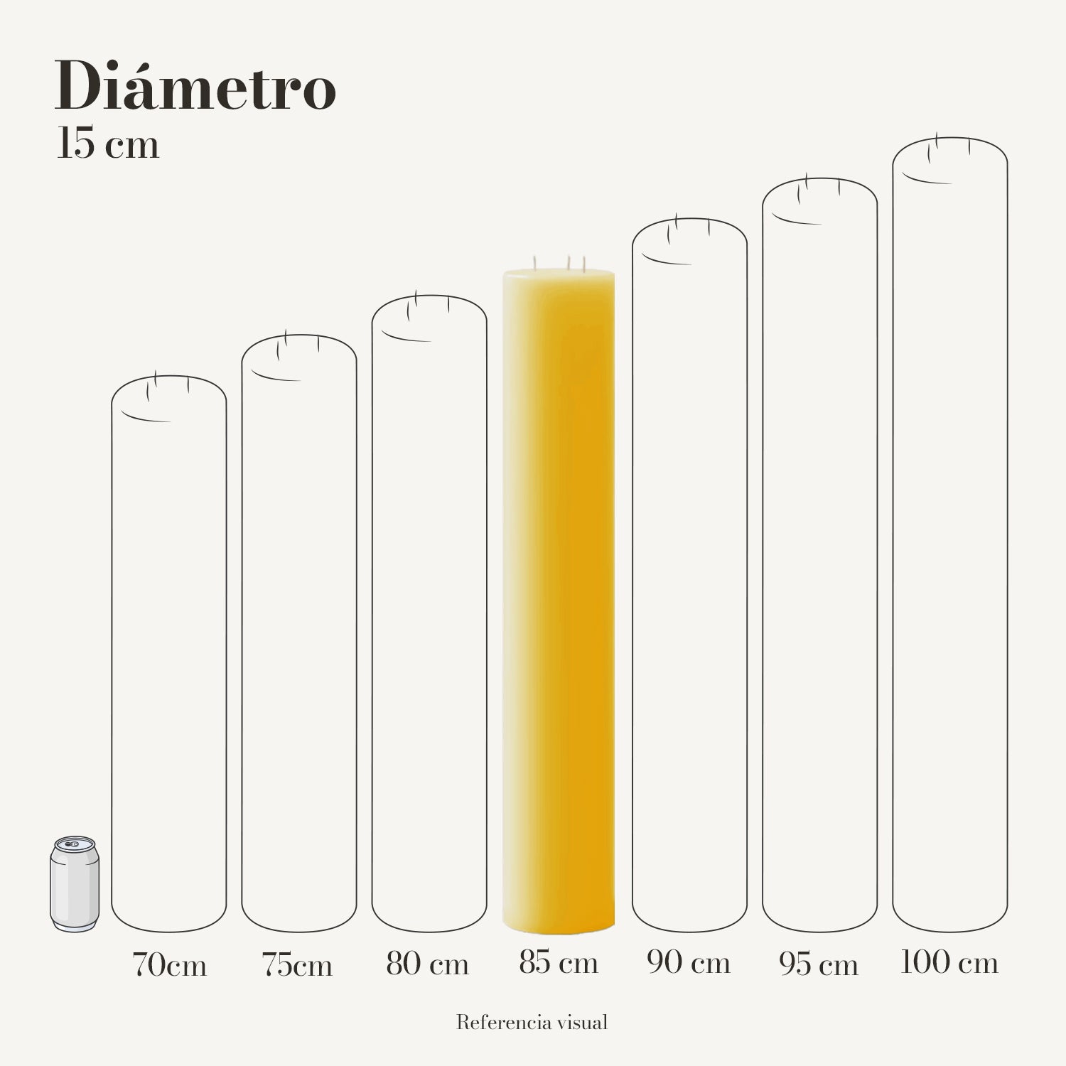 Cirio amarillo intenso 15 cm diámetro - La Vela Amaltea