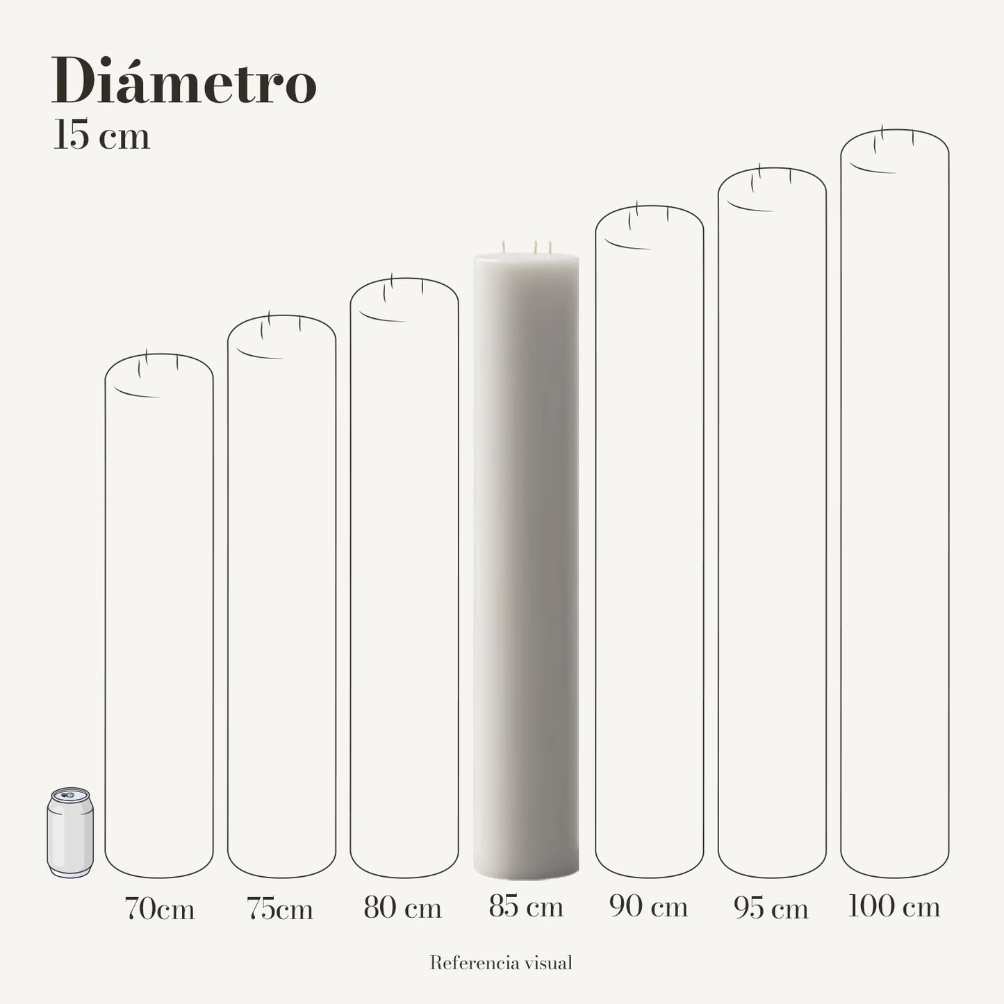 Cirio blanco 15 cm diámetro - La Vela Amaltea