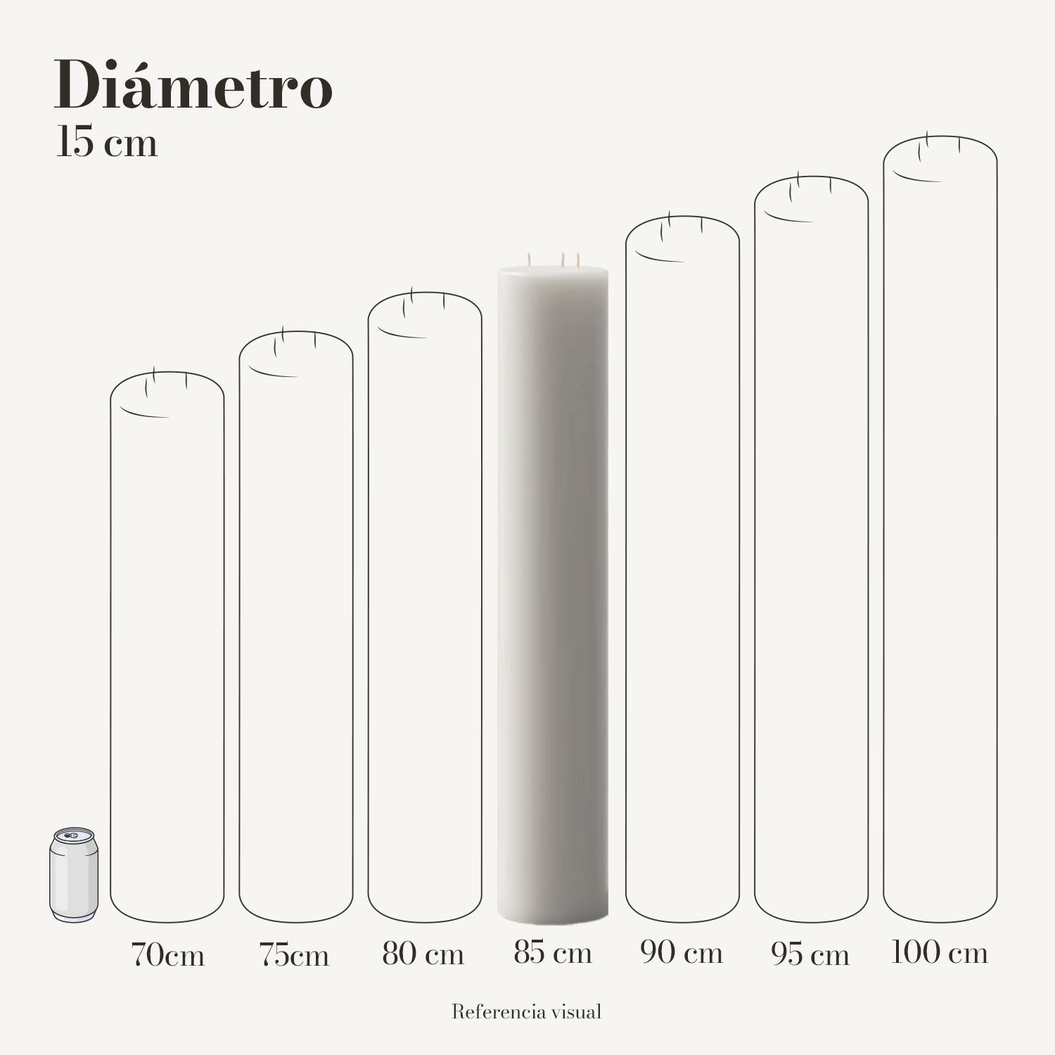 Cirio blanco 15 cm diámetro - La Vela Amaltea